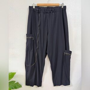 Black Straight Leg Women's Pants with exposed zippers, so very stylish!